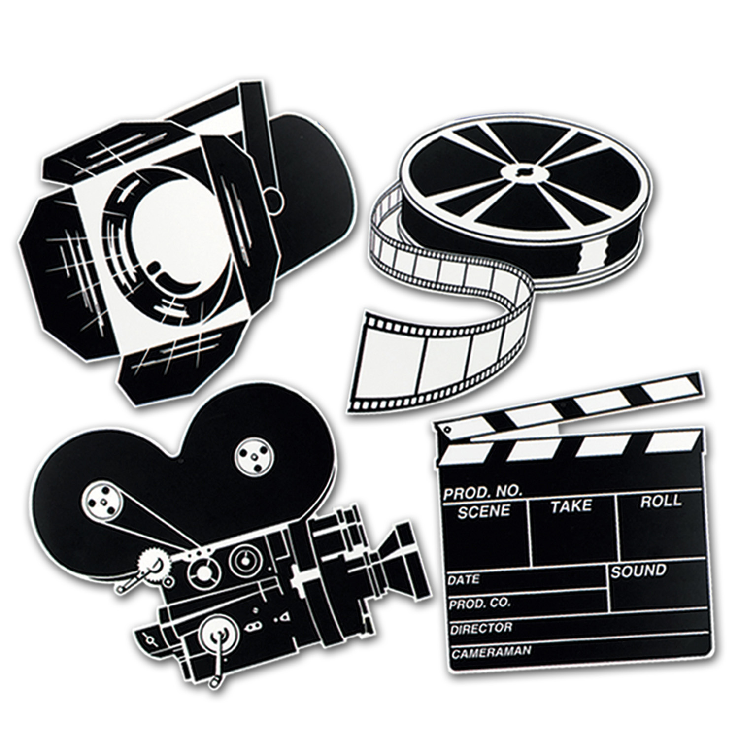 Black & White Movie Set Cutouts