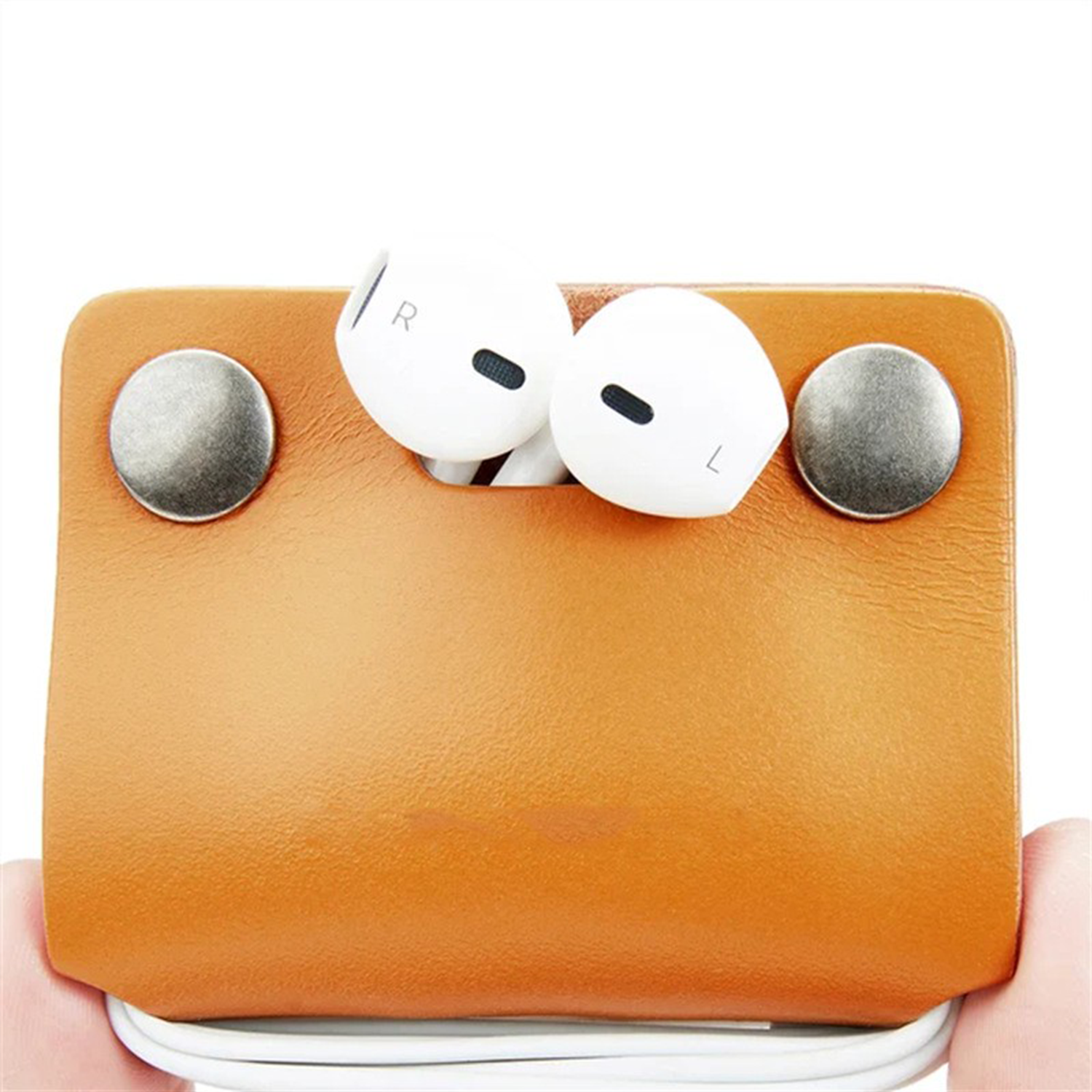 PU Leather Earphone Line Storage Organizer 6