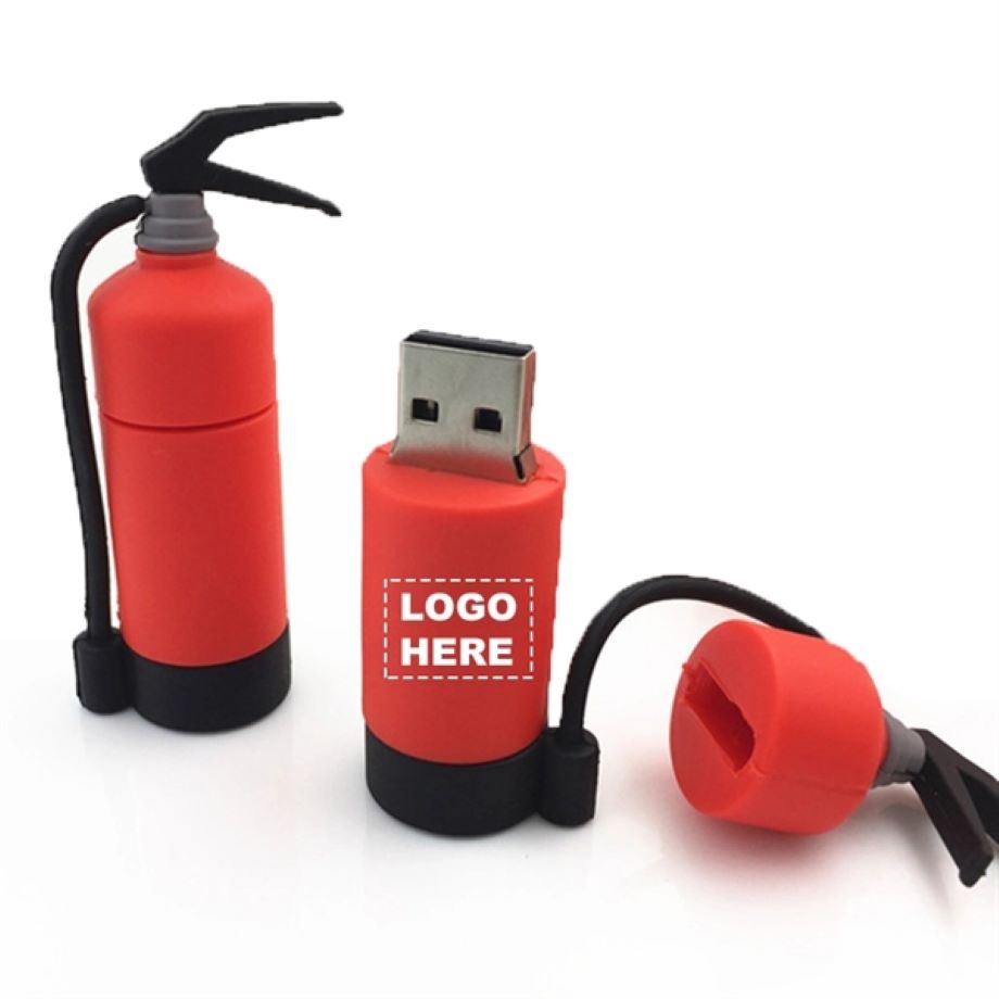 Rubber PVC Fire Extinguisher Shape USB Flash Drive 2