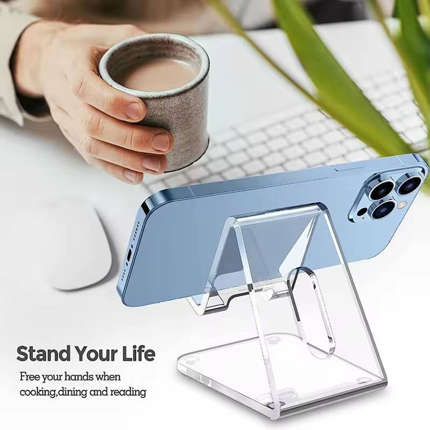 Acrylic Clear Desktop Phone Holder 6