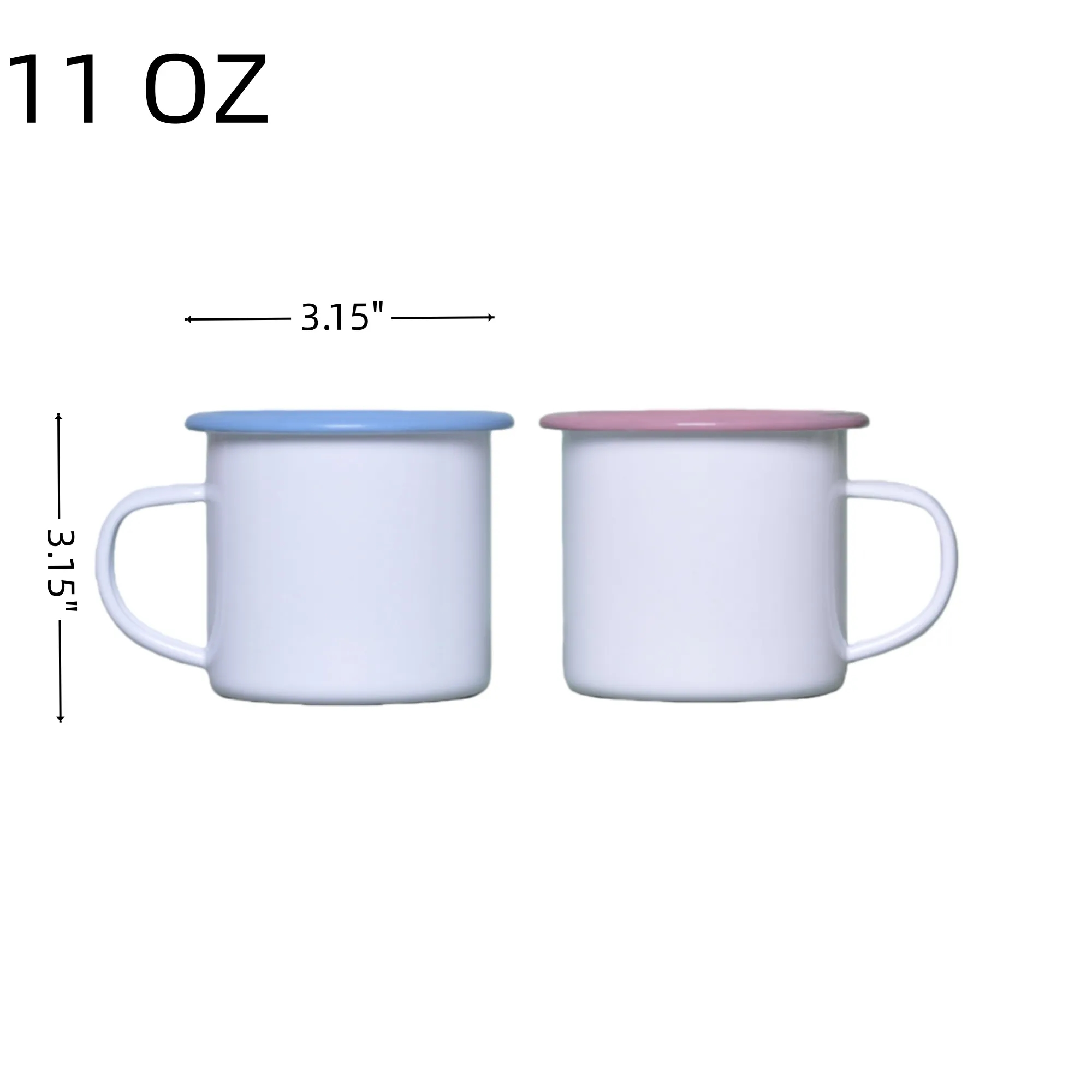 11 oz Enamel Campfire Mug Colored Rim Cup For Coffee Tea 2