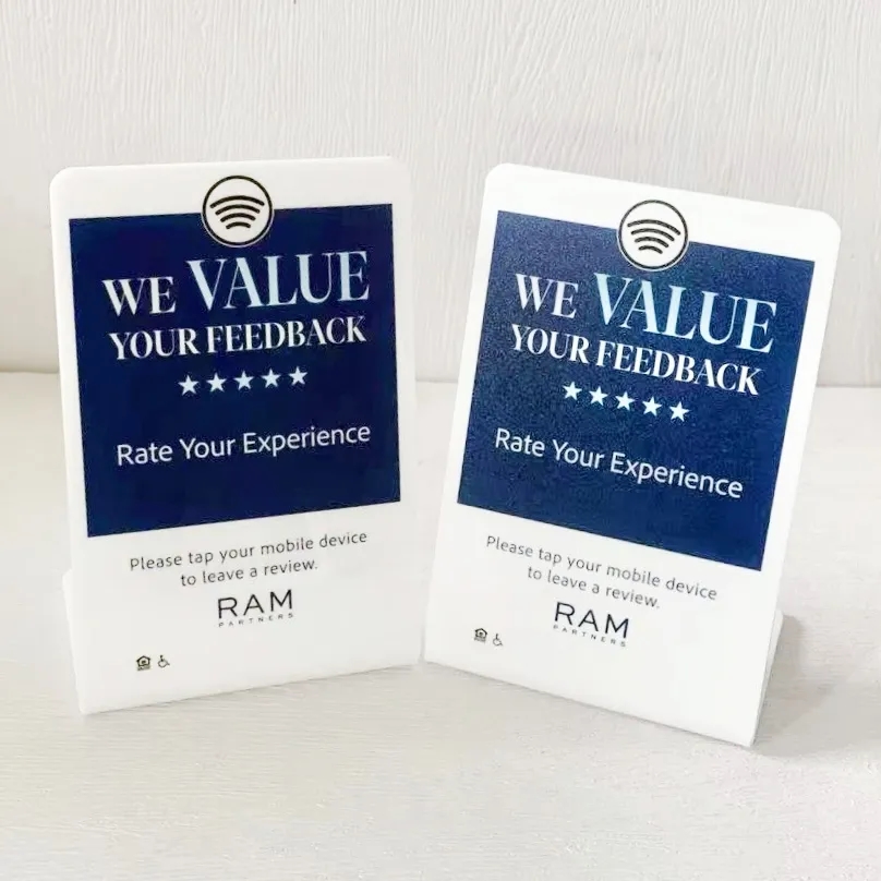 Custom NFC Mobile Phone Smart Google Review Stand 4