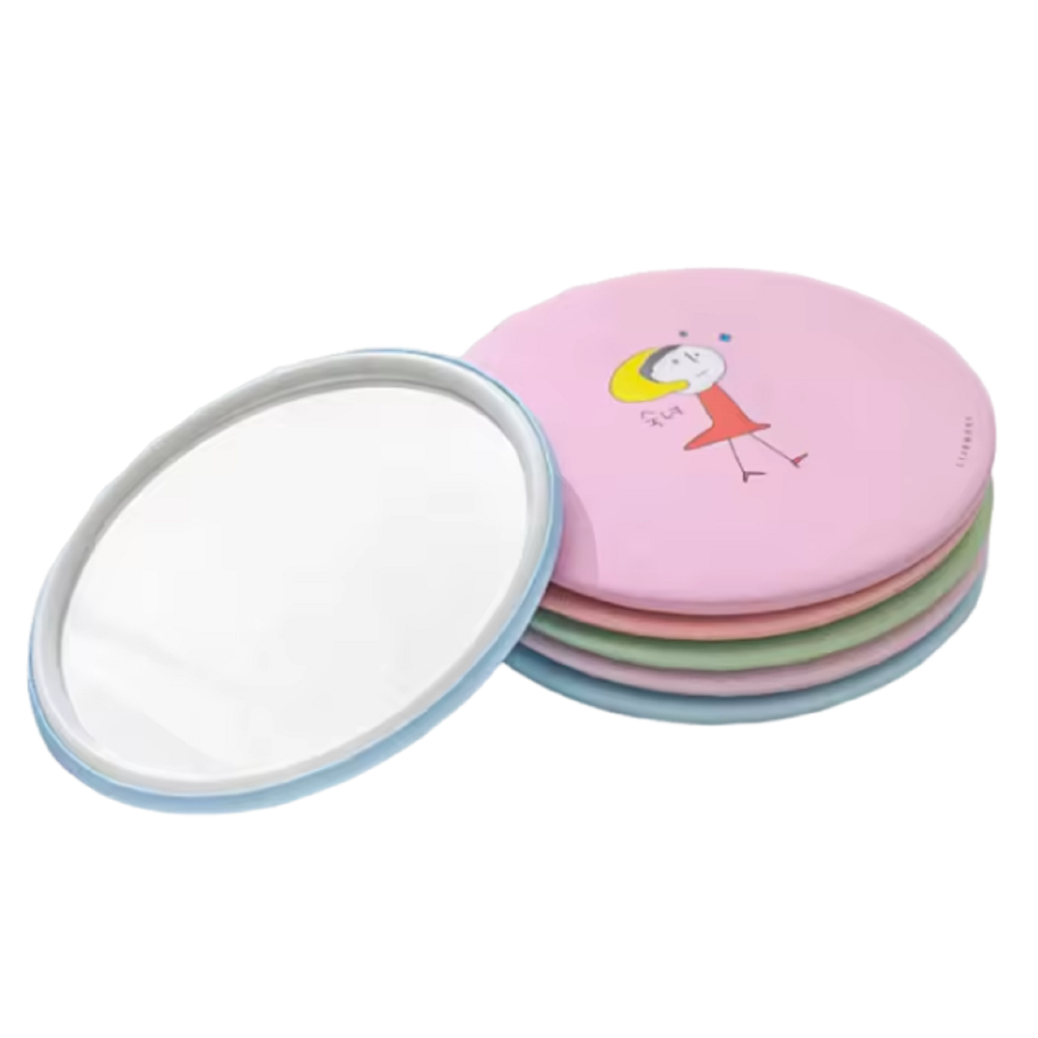 Round Tin Compact Makeup Mirror 2