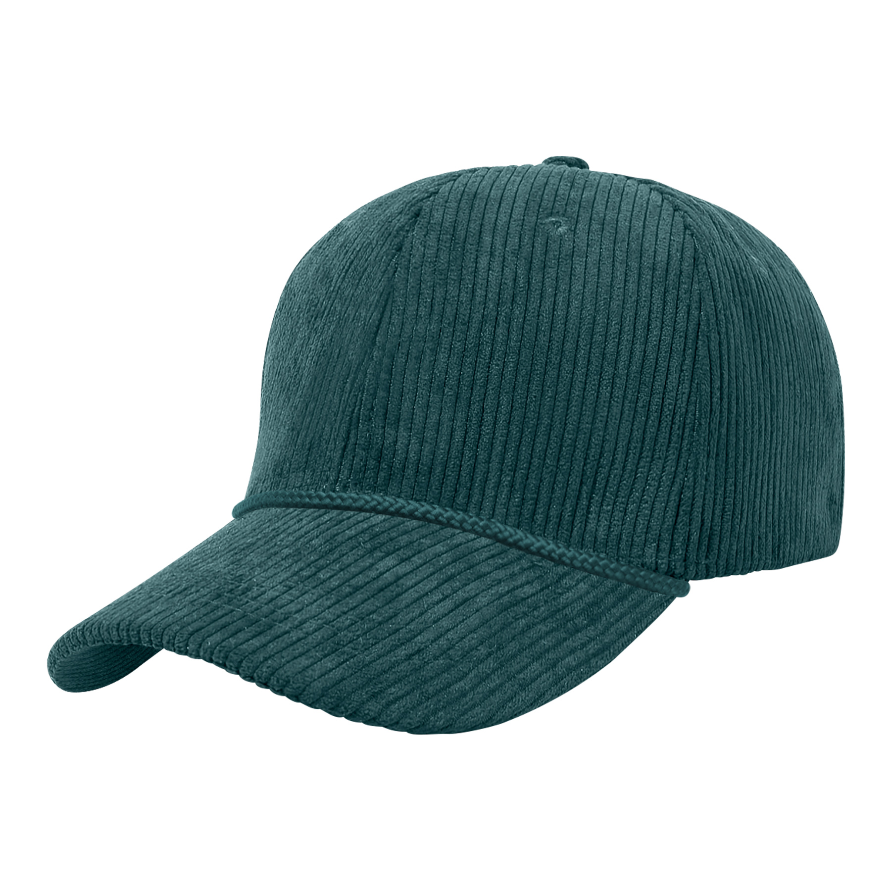 Embroidery 6 Panel Unstructured Corduroy Baseball Cap With Rope 4