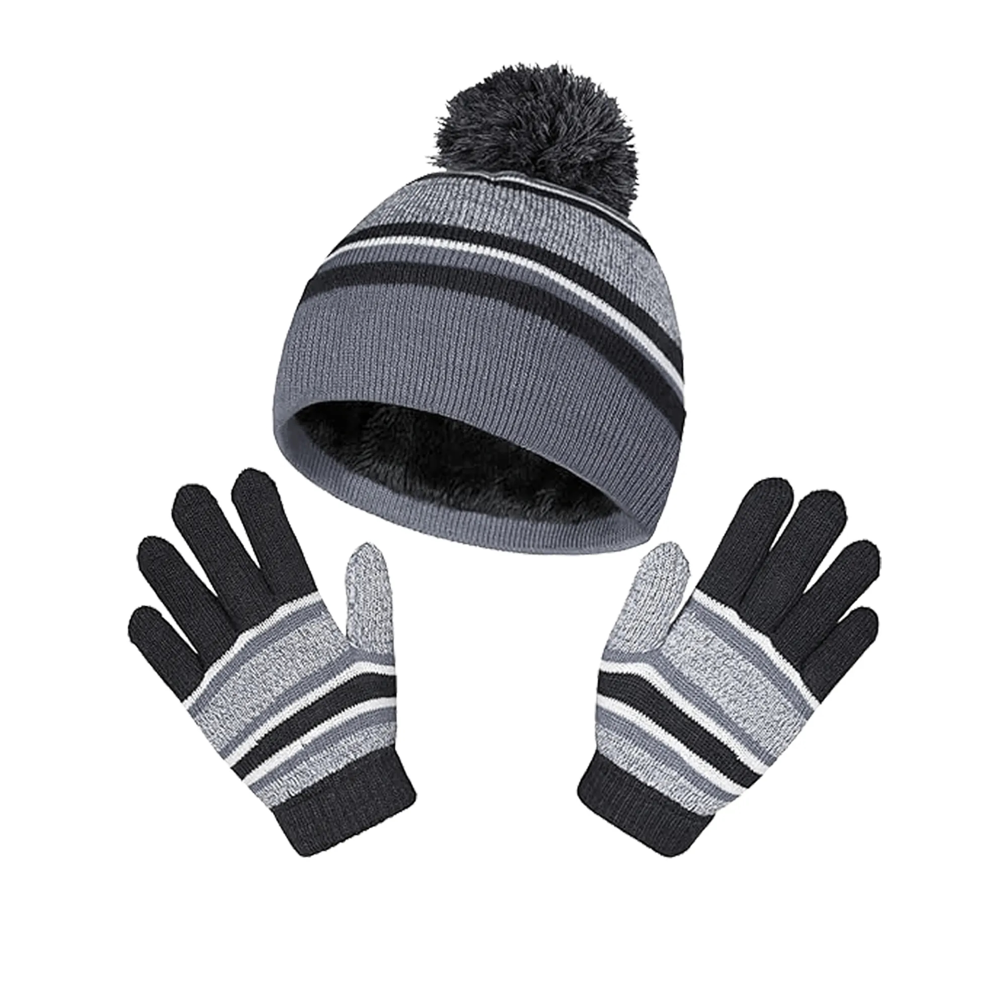 2PCS Kids Winter Knit Hat Gloves Set 2