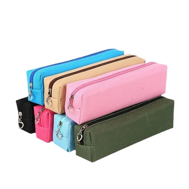 Basic Zipper Canvas Pencil Case 3