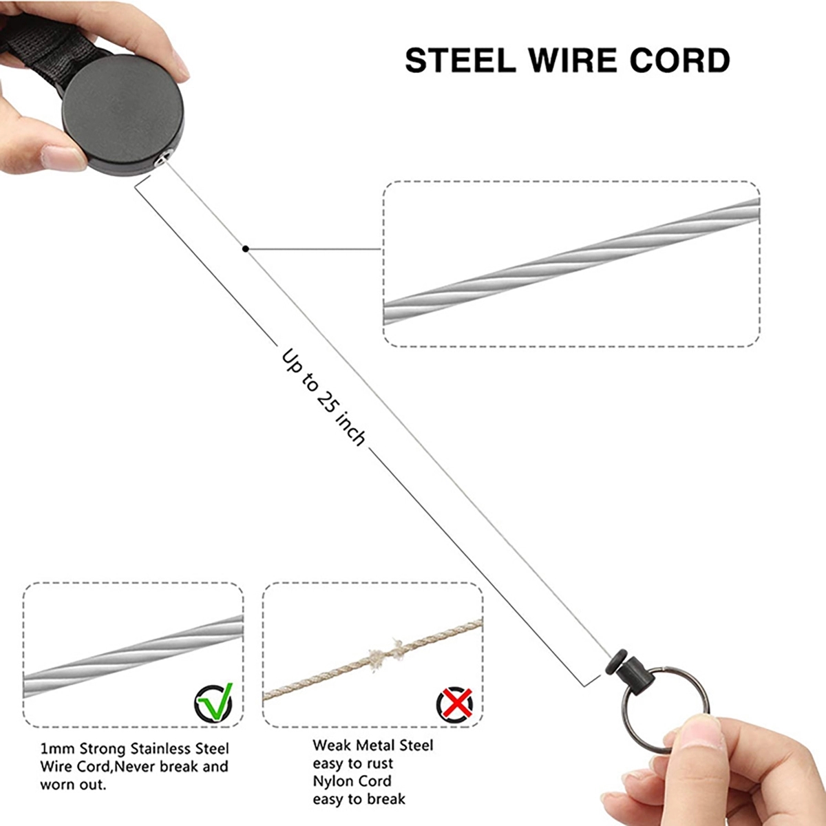 Key Chains With Carabiner Wire Rope Bottle Opener 6