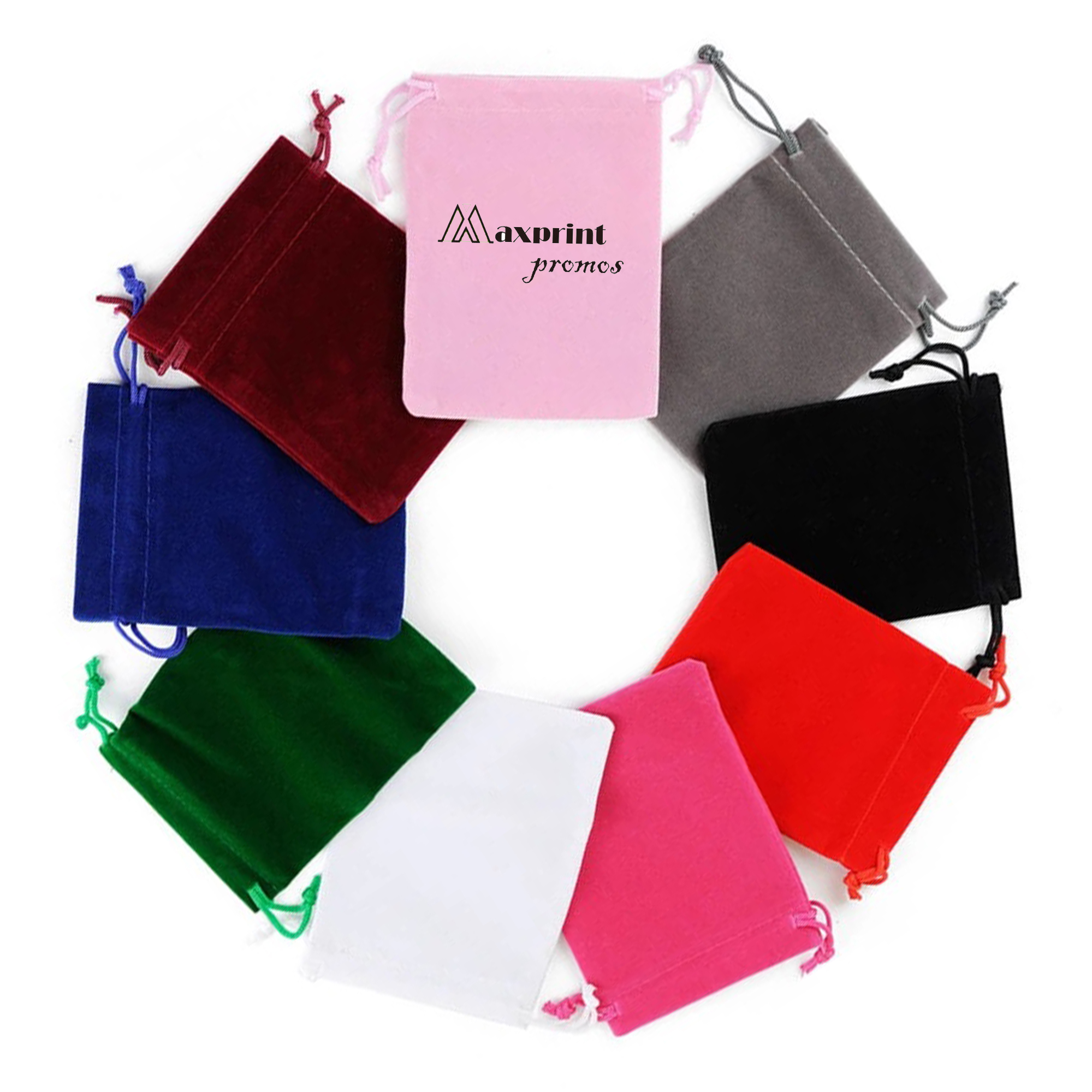 Custom Multi-Color Velvet Drawstring Bag 2