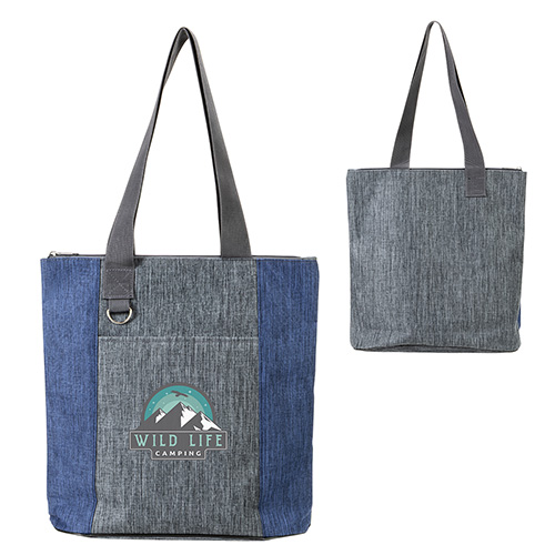 Kenmore Heathered Polyester Event Tote, custom tote bag with logo imprint 6