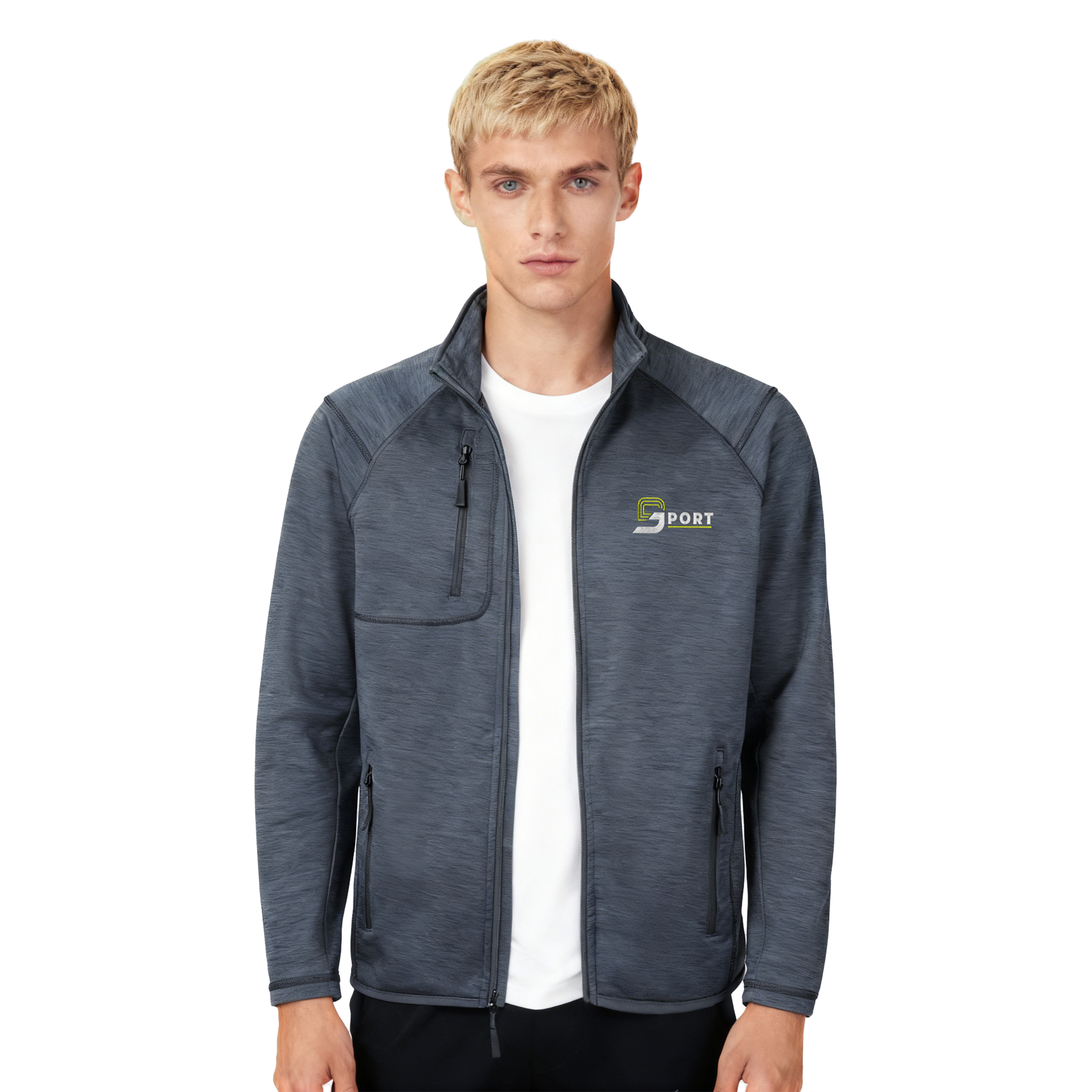 Men's Full-Zip Sweater Fleece Jacket with Chest Pocket 2