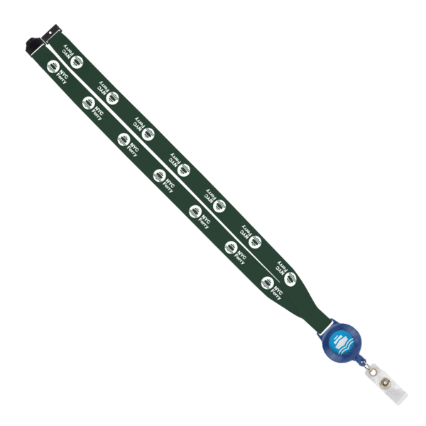 IMPORT 3/4" Polyester Lanyard with Retractable Badge Reel and IPH7 back of neck convenience release. 151