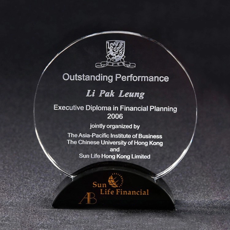 Crystal Round Award on Black Base 3