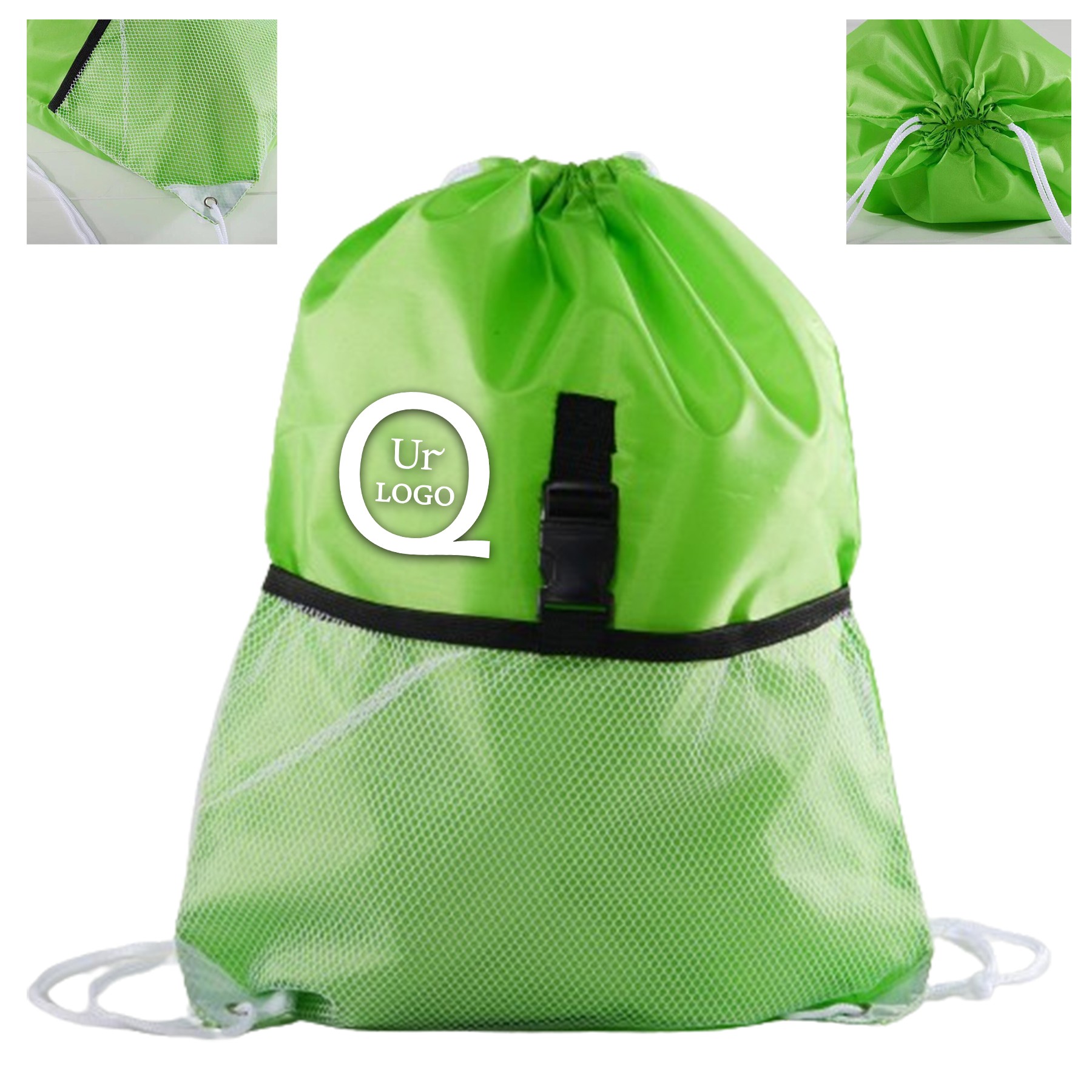 13.39X17.72 Inch Terylene/Mesh Drawstring Backpack