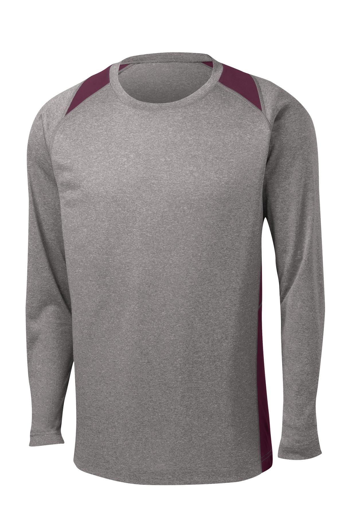 Sport-Tek Long Sleeve Heather Colorblock Contender Tee. ST361LS 42