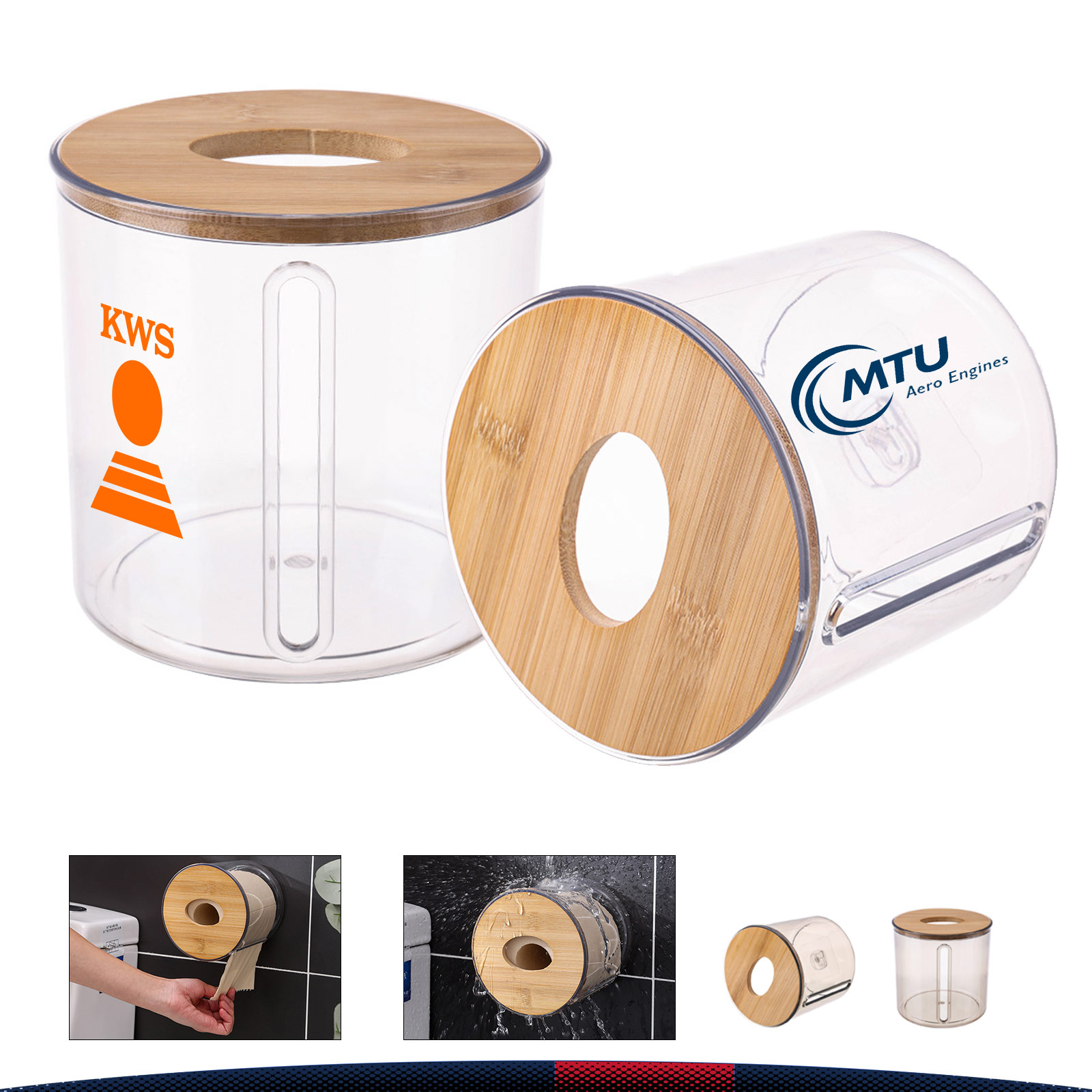 Transparent Wall-Mounted Tissue Box 1