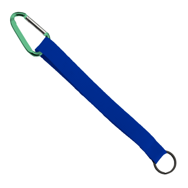 3/4" Sewn Polyester Keychain with Metal Split-Ring and Carabiner 10