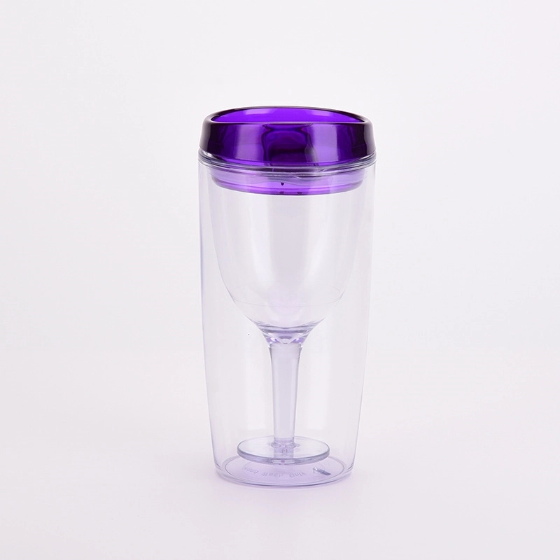 Custom Transparent AS Plastic Insulated Wine Tumbler Cup 8