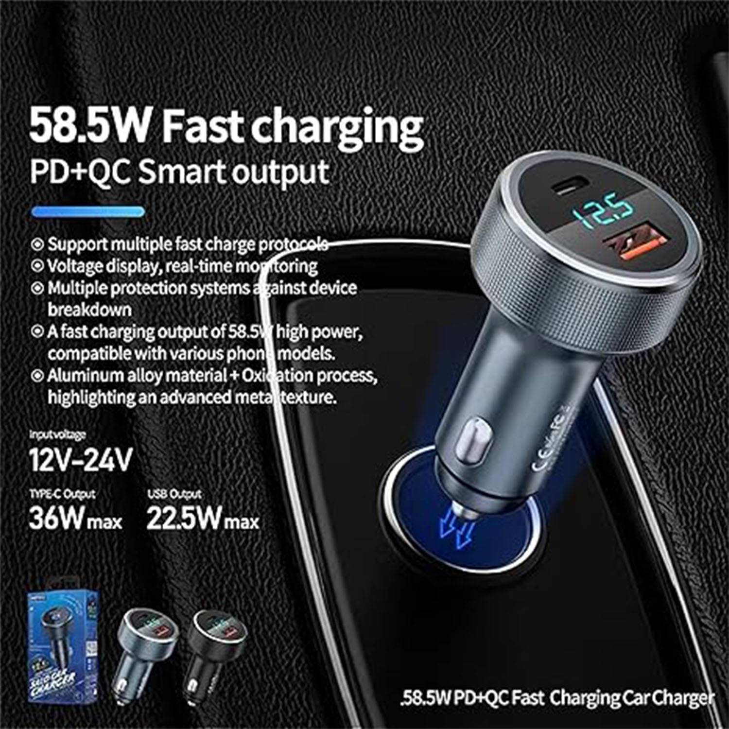 2 In 1 USB Bluetooch Smart Car Adaptor 5