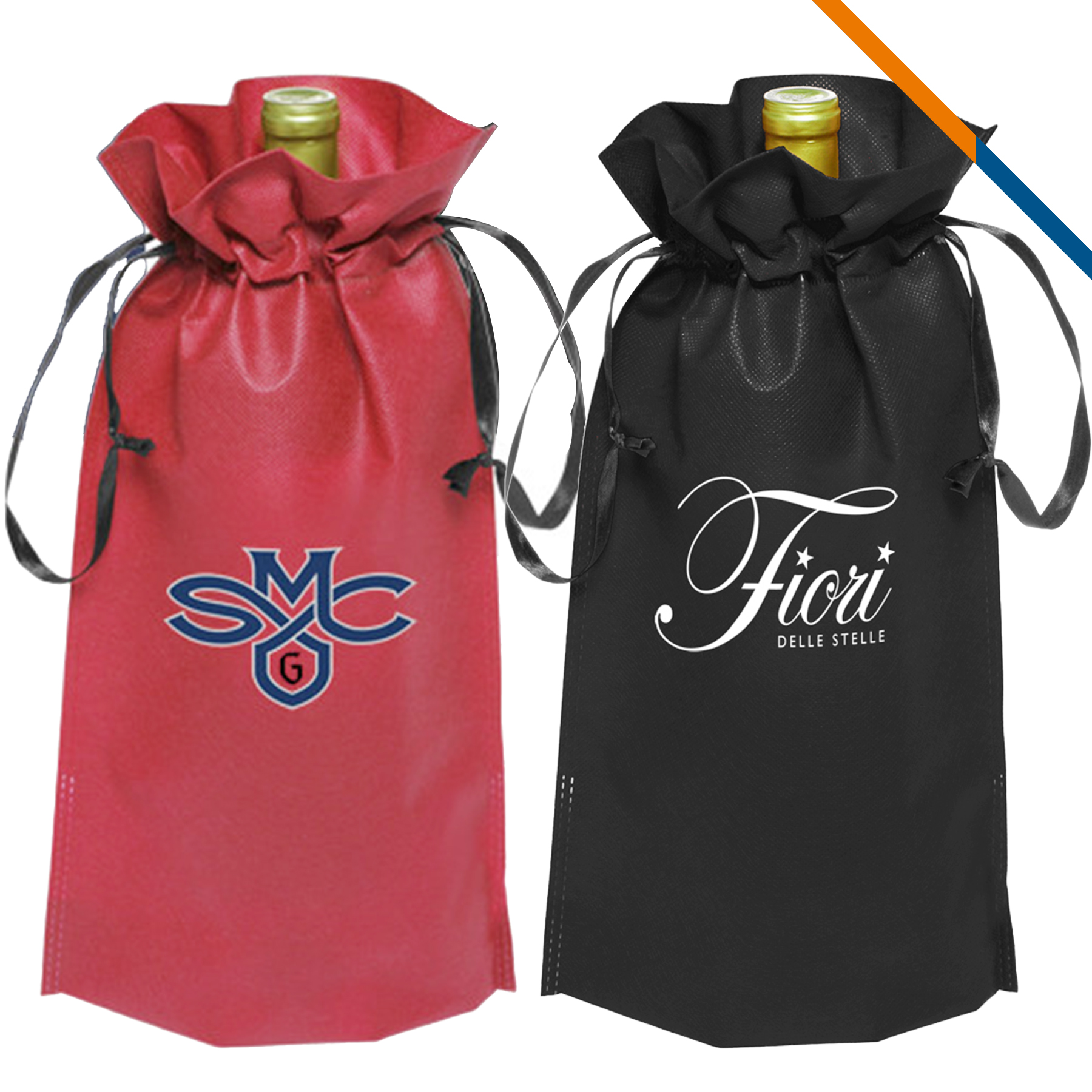 Plin Wine Bottle Drawstring Bag 3