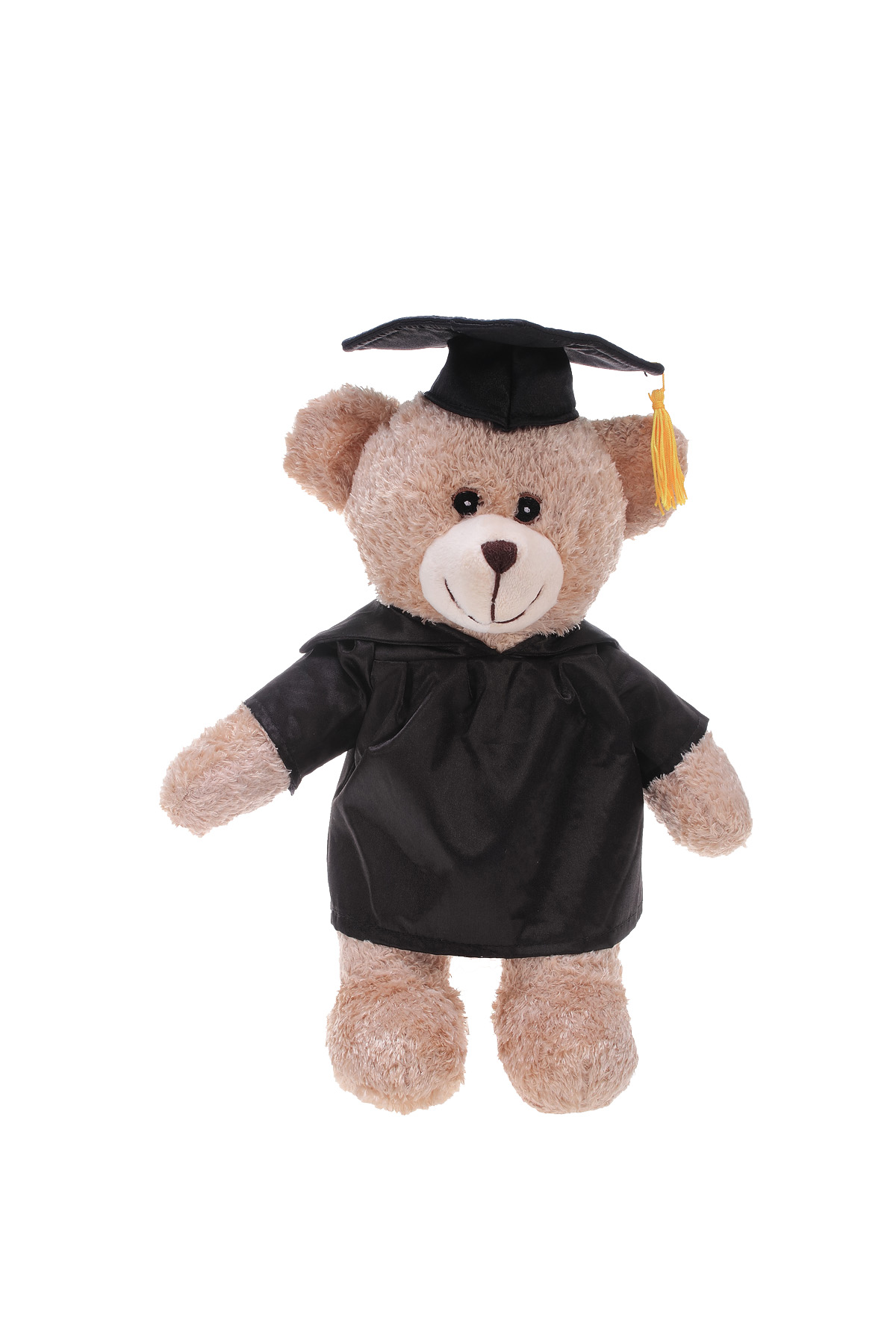 Soft Plush Tan Bear with Graduation Cap and Gown