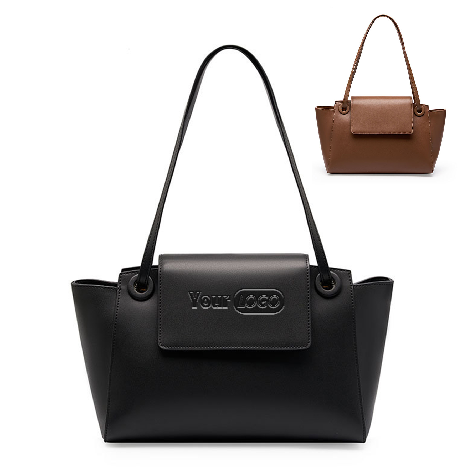 Genuine Leather Simple and large-capacity shoulder tote 1