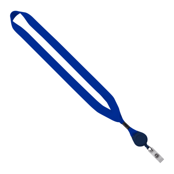 3/4" Polyester Lanyard with Metal Crimp & Retractable Badge Reel 162