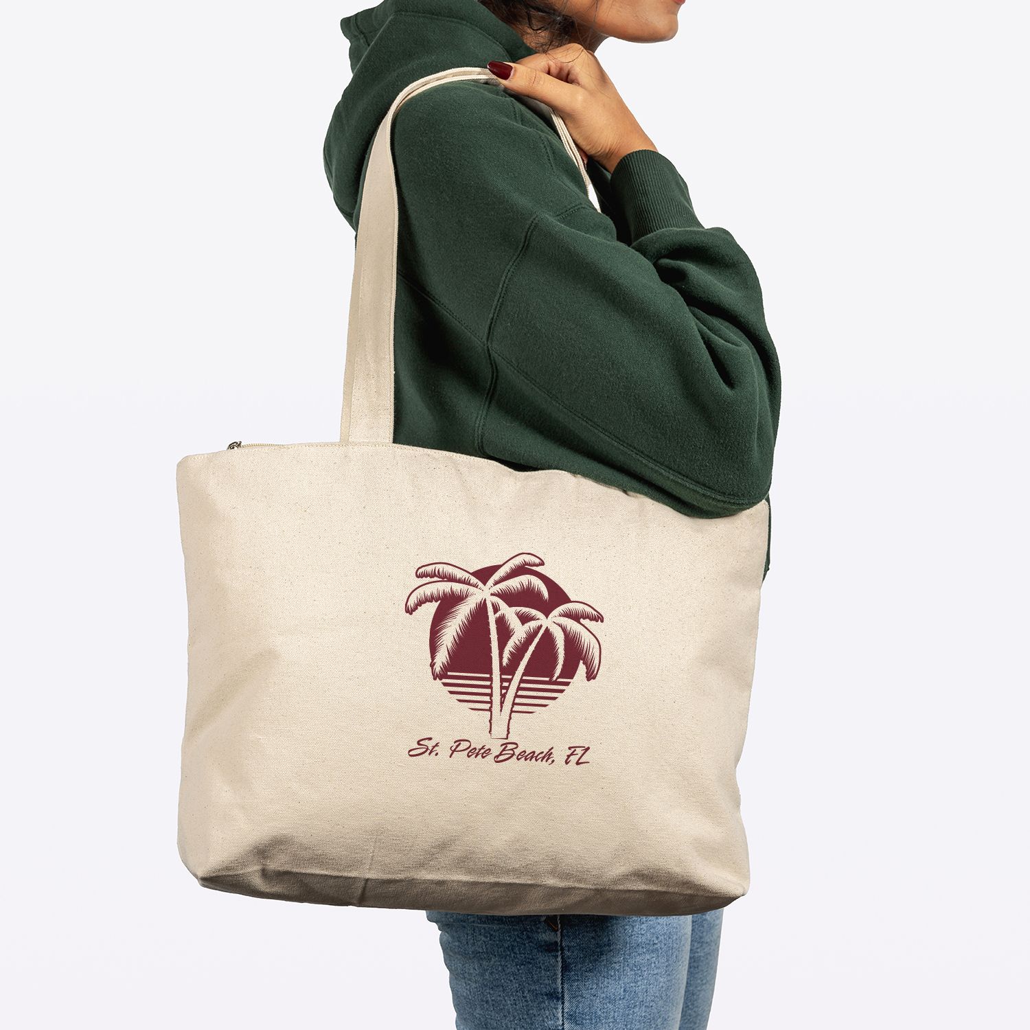 ZIPPERED COTTON CANVAS TOTE 12 OZ 5