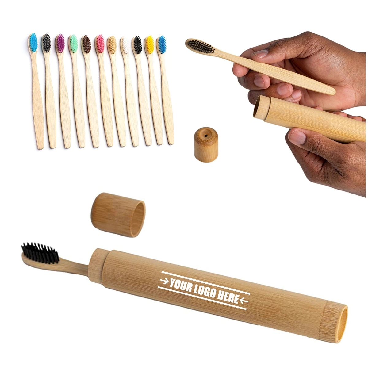 Eco Bamboo Toothbrush with Bamboo Case 2