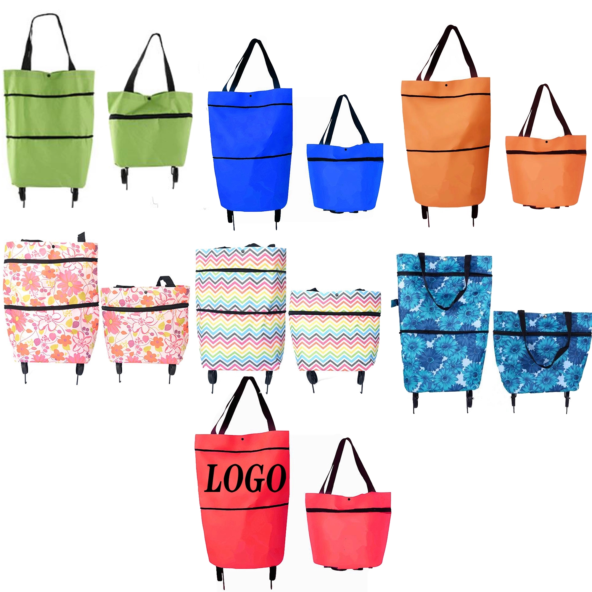 Folding shopping bag with wheels 2