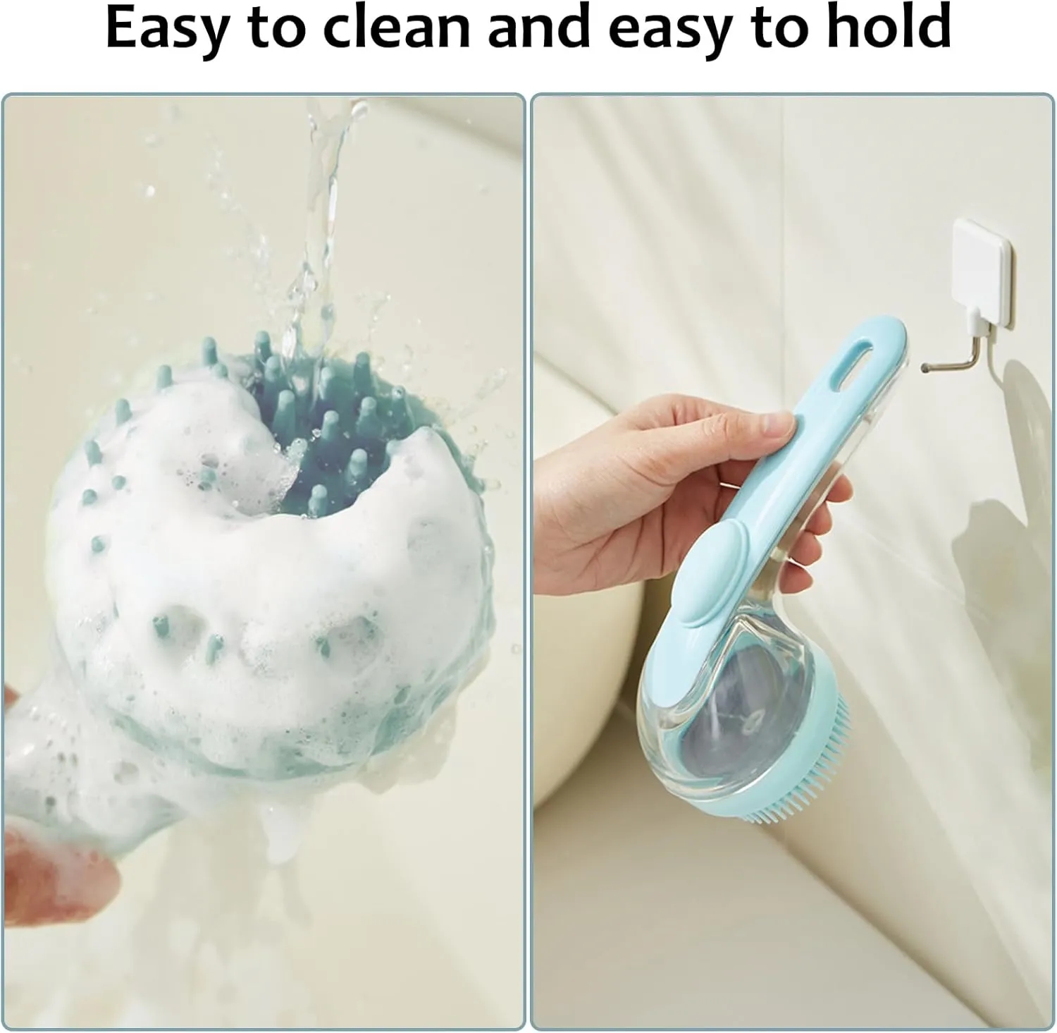 Pet Grooming Bath Massage Brush with Shampoo Dispenser 5