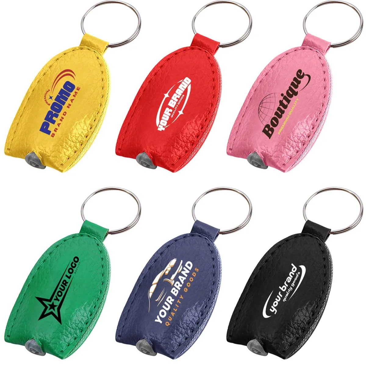PU Leather LED Flashlight Keychain 2