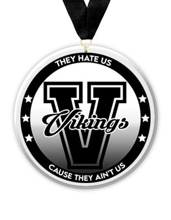 Acrylic Circle Medallions: Vikings 3" Size, .25" 2