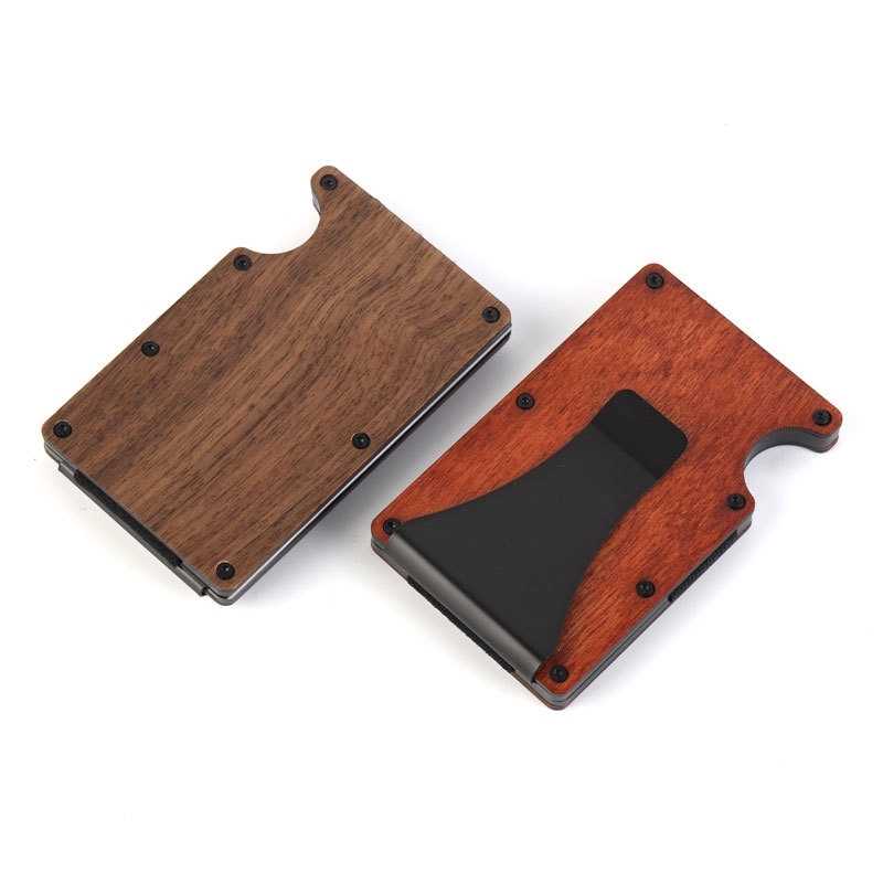 Wooden Rfid Blocking Anti Theft Card Holder Wallet 4