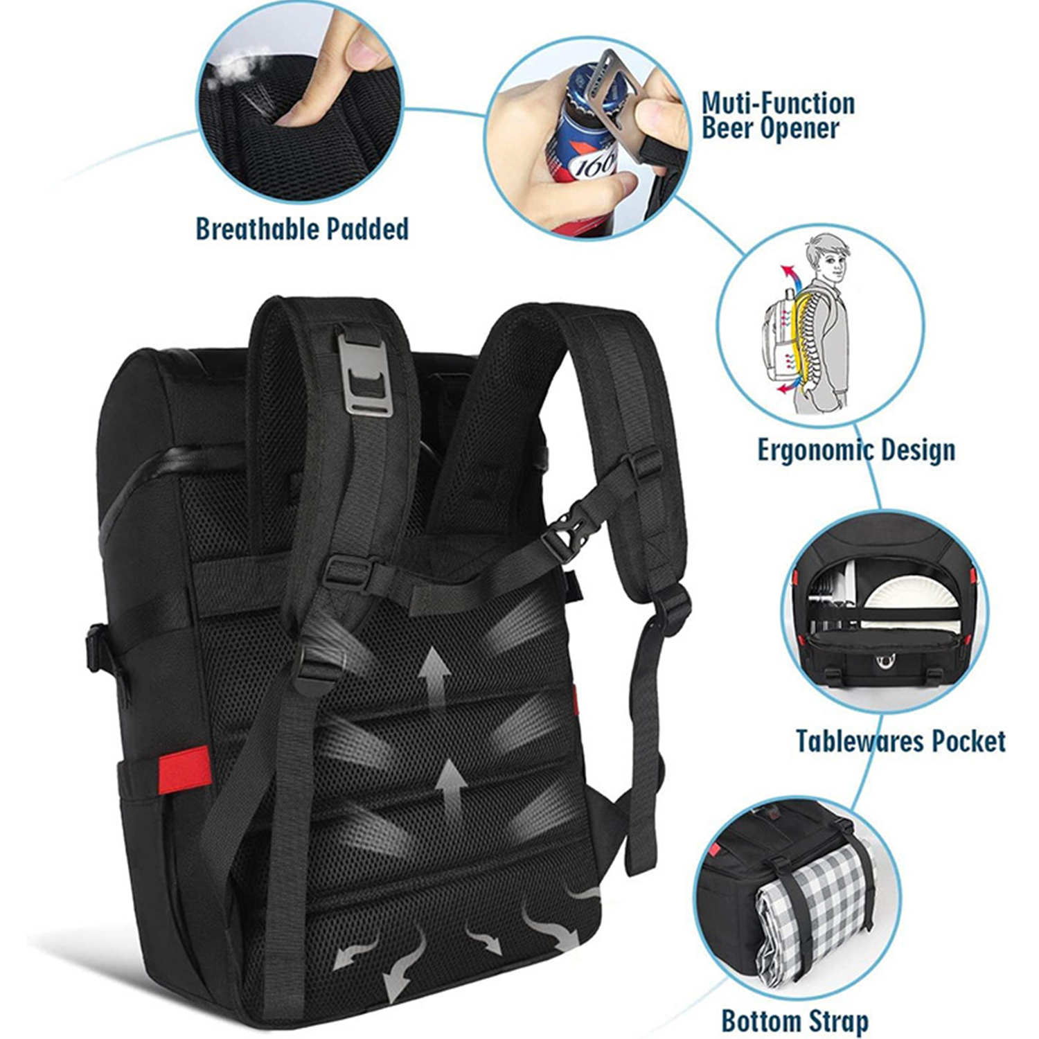 Backpack Cooler Insulated Leak ProofLarge Lunch Bag 4