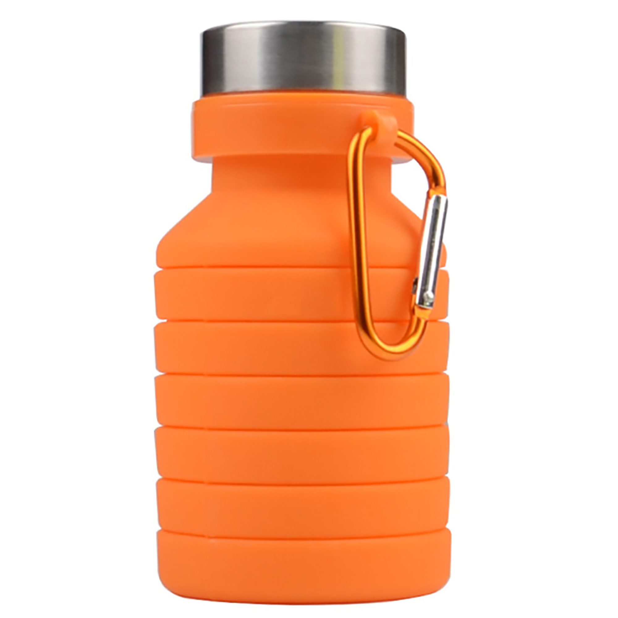 18 Oz. Collapsible Silicone Water Bottle w/Carabiner Clip 2