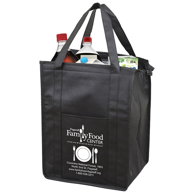 12"W x 16"H x 10"Gusset - "SUPER COOLER" Large Insulated Cooler Zipper Tote Bag 12