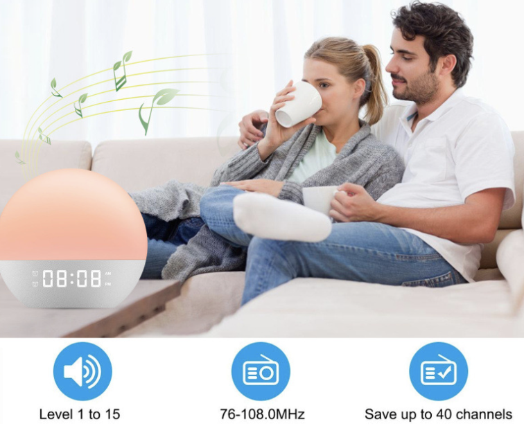 Alarm Clock with Sound Machine - Wake Up Light 4