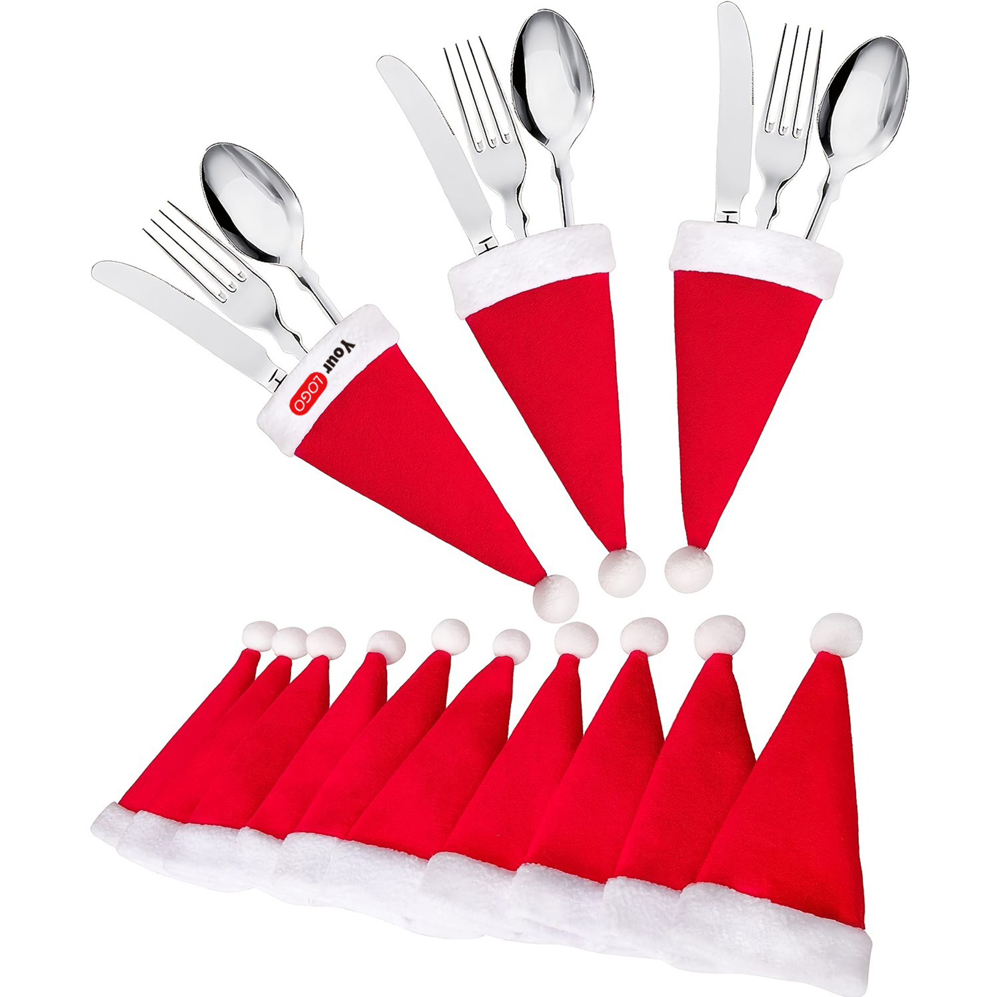 Christmas Santa Hat - Festive Silverware Design 3