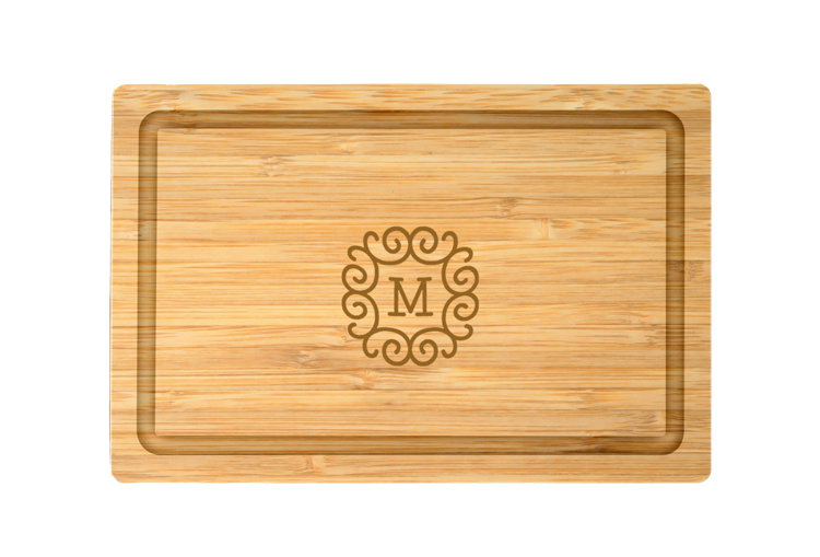 12" Rectangle Bamboo Cutting Board with Juice Groove 2