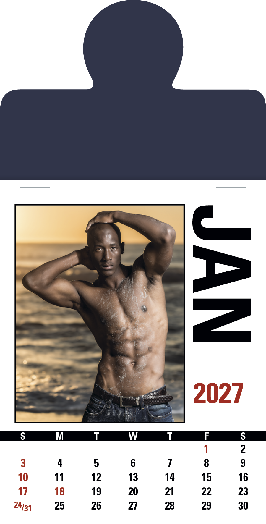 Triumph® Calendars Press-N-Stick Male Call Calendar 32