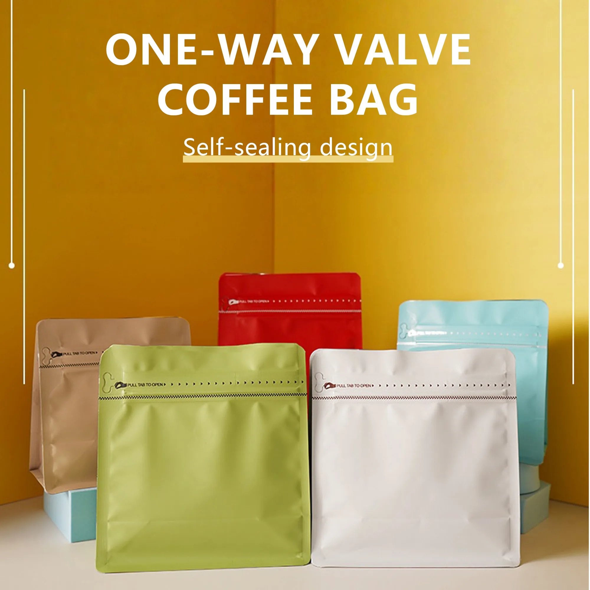 Self Sealing Coffee Bag With Degassing Valve 10