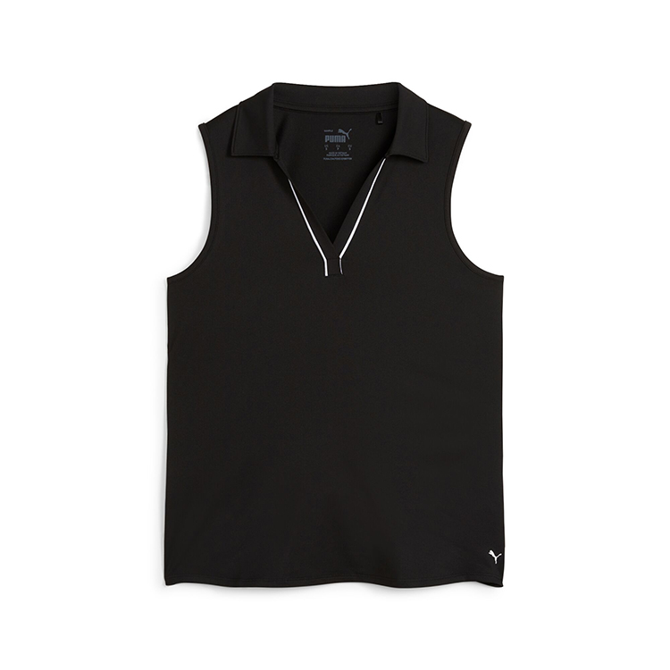 Puma Ladies Cloudspun Piped Sleeveless Polo 6