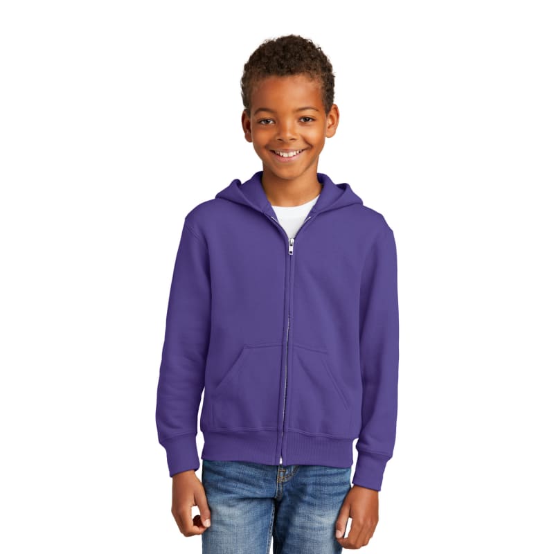 Port & Company - Youth Core Fleece Full-Zip Hooded Sweatshirt. 24