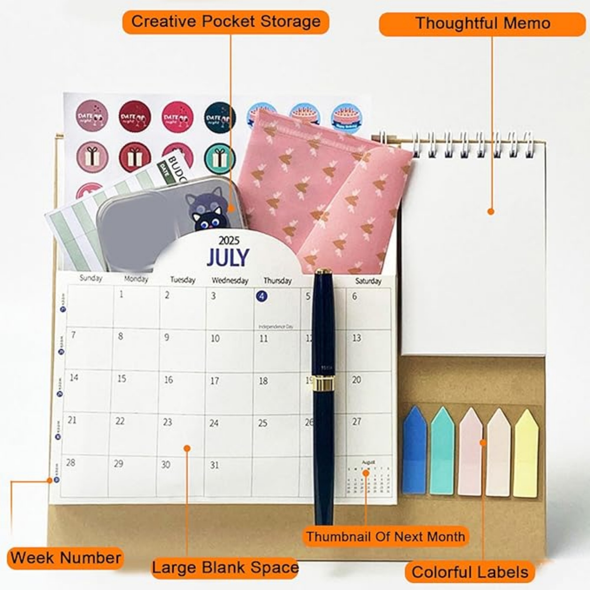 18 Months 10.2"*10.2" Starry Sky Plant Desk Calendar From Jan 2025 To June 2026 2