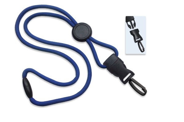 1/4" Polyester Lanyard with Round Slider and Quick Release (Plastic J-Hook) 4