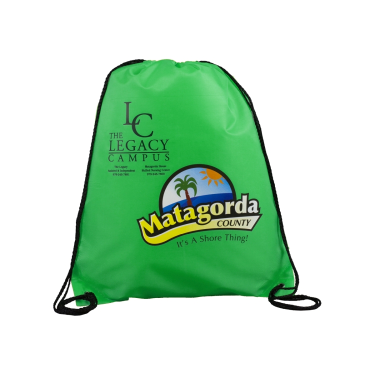 14-1/2"W x 17-1/2" H - 210D Polyester Drawstring Cinch Pack Backpack 18