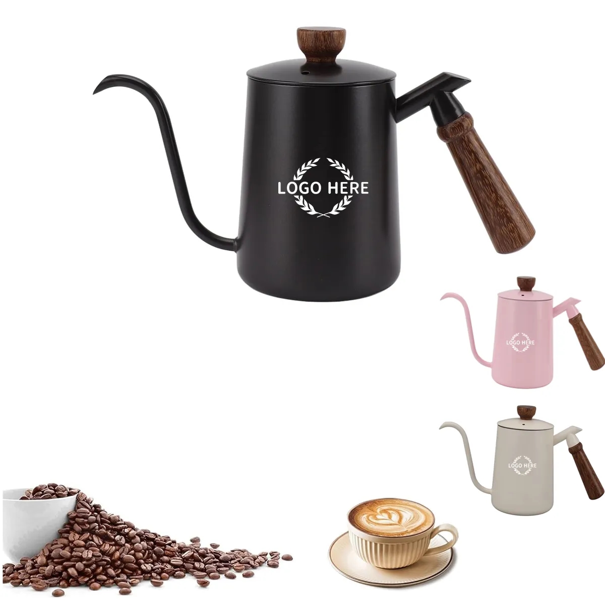 Wood Handle Gooseneck Coffee Kettle 4