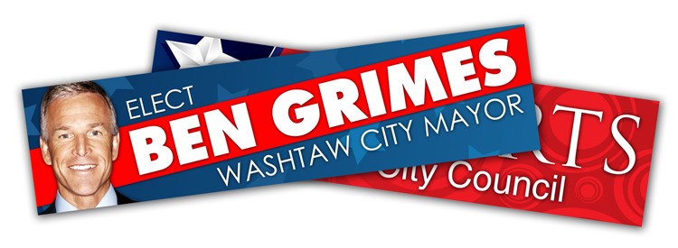 Political Campaign Bumper Sticker - UV-Coated Vinyl (10.5x2.625) 1