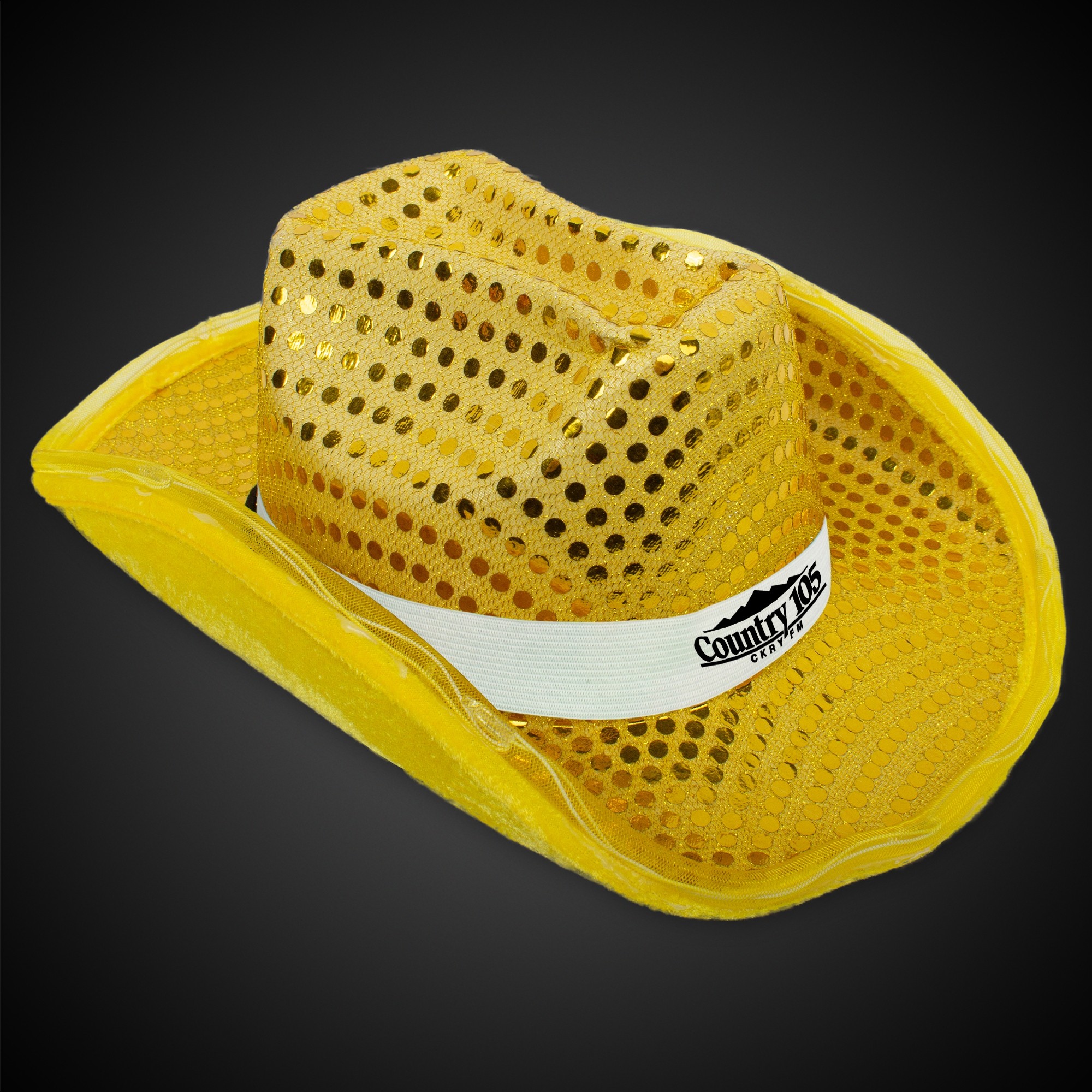 GOLD SEQUIN LED COWBOY HAT(Blank) 4