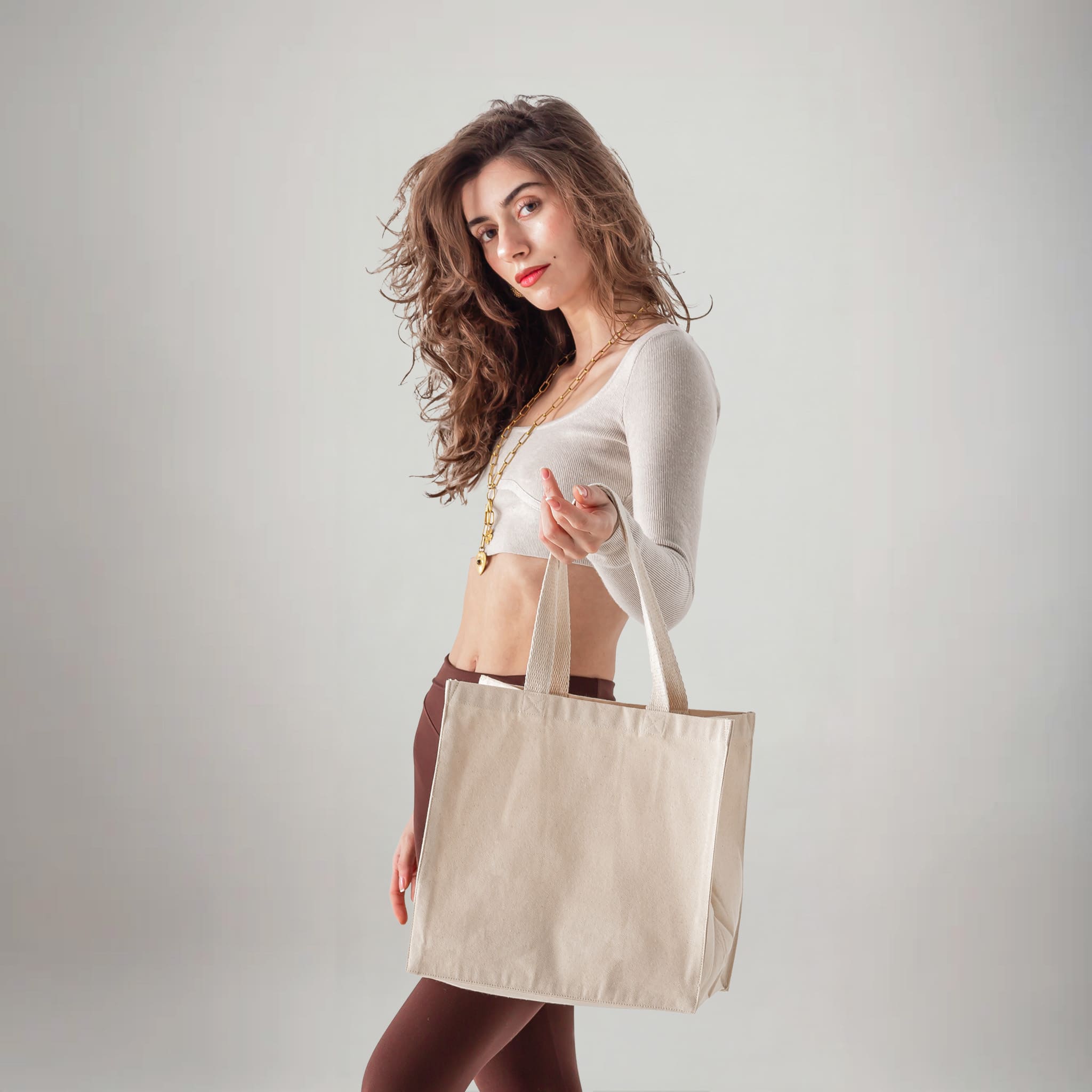 Medium Square Canvas Tote (NEW STYLE), custom tote bag with logo imprint 7